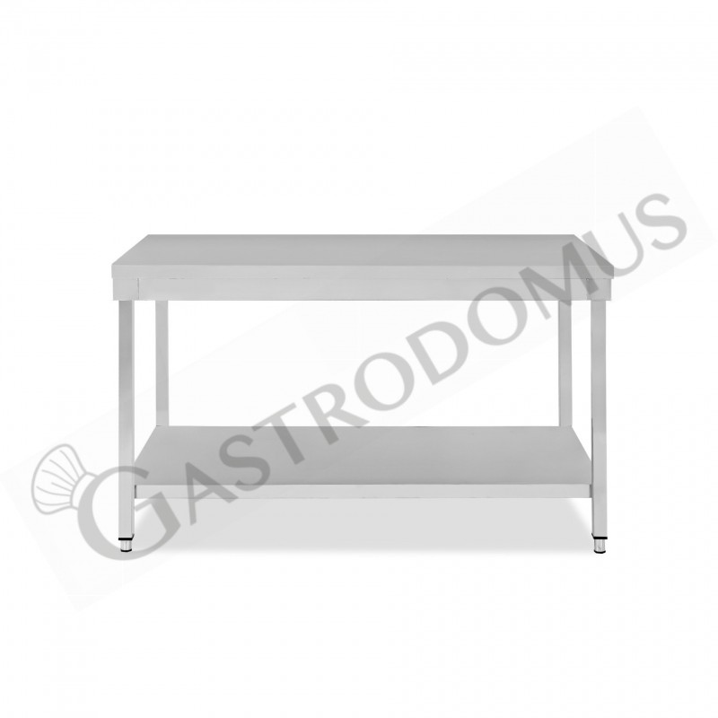 Mesa de trabajo de acero inoxidable con estante inferior con dimensiones L 1600 mm x P 600 mm x A 865 mm