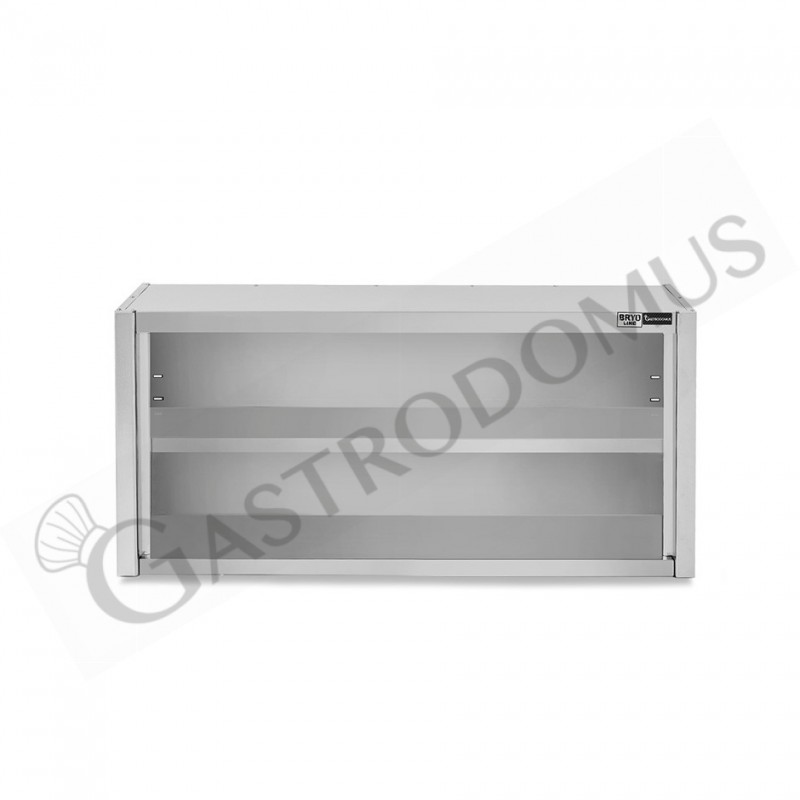 Armario de pared de acero inoxidable con 1 estante, L 1200 mm x P 400 mm x A 650 mm