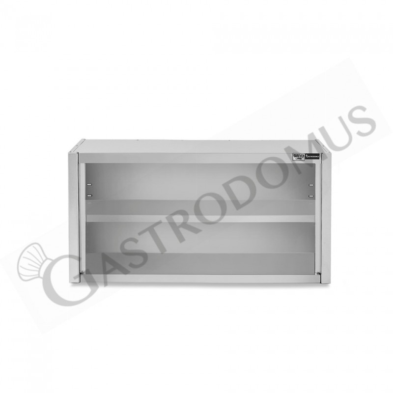 Armario de pared de acero inoxidable con 1 estante, L 900 mm x P 400 mm x A 600 mm