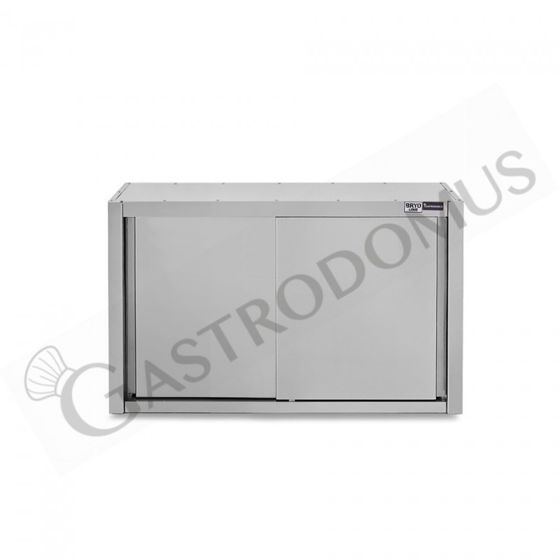 Armario de pared con puertas correderas de acero inoxidable con 1 estante, L 1000 mm x P 400 mm x A 800 mm