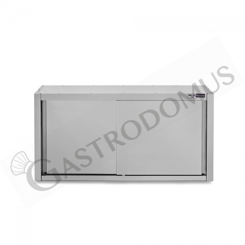 Armario de pared con puertas correderas de acero inoxidable con 1 estante, L 1400 mm x P 400 mm x A 800 mm