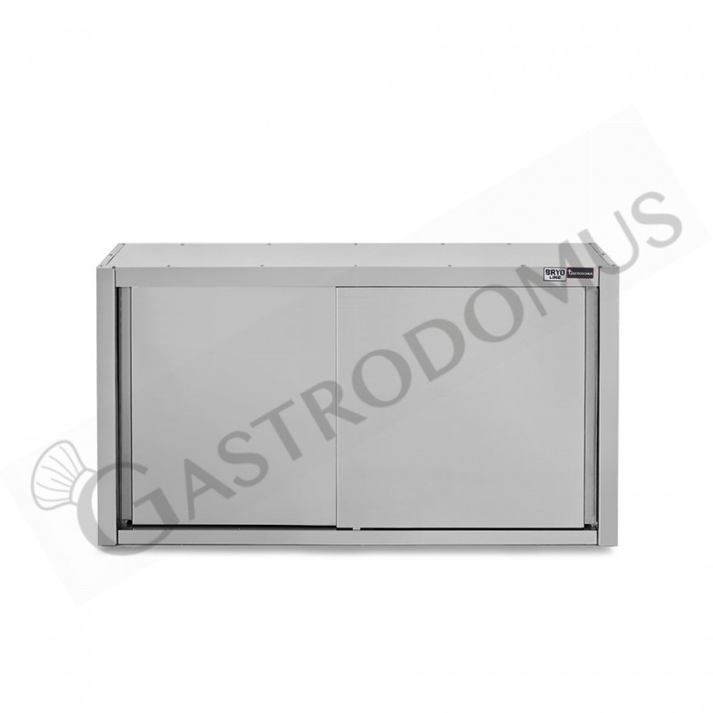 Armario de pared con puertas correderas de acero inoxidable con 2 estantes, L 1400 mm x P 400 mm x A 1000 mm