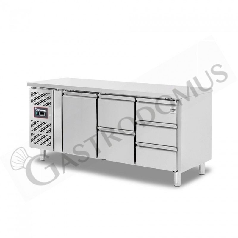 Mesa Refrigerada 5 Cajones 1 Puerta 700 mm -2°C/+8°C Motor a la Izquierda