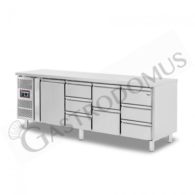 Mesa Refrigerada 8 Cajones 1 Puerta 700 mm -2°C/+8°C Motor a la Izquierda