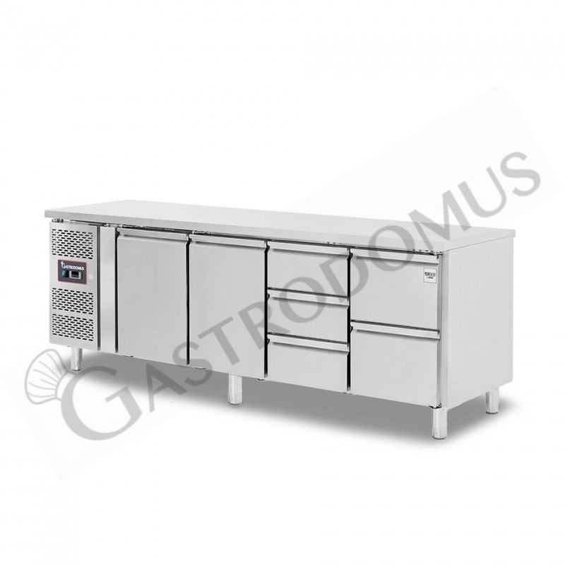 Mesa Refrigerada 5 Cajones 2 Puertas 700 mm de profundidad -2°C/+8°C  Motor a la Izquierda