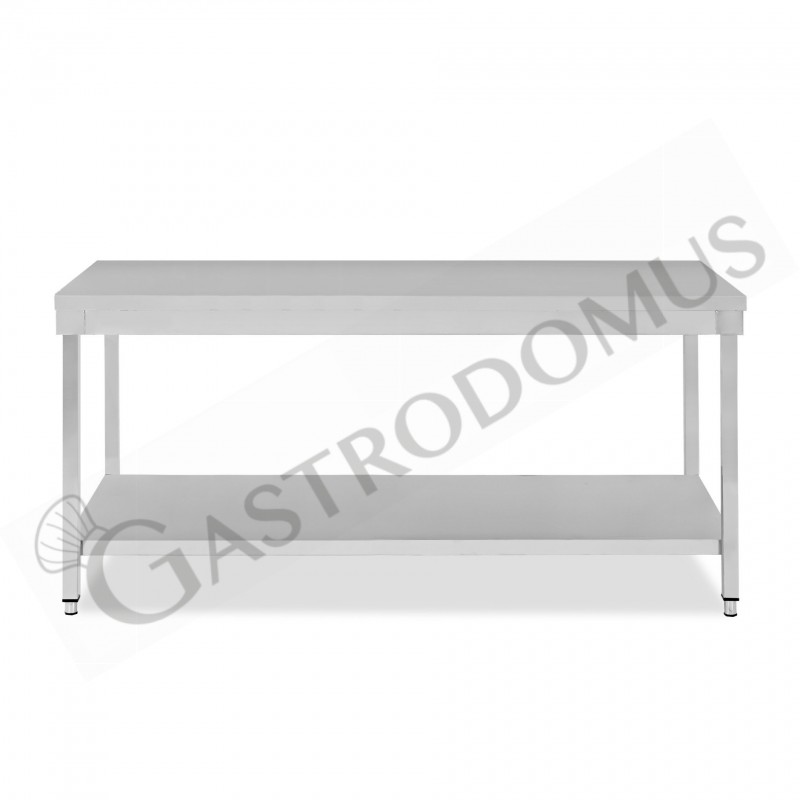 Mesa de trabajo de acero inoxidable con estante inferior con dimensiones L 2000 mm x P 700 mm x A 865 mm