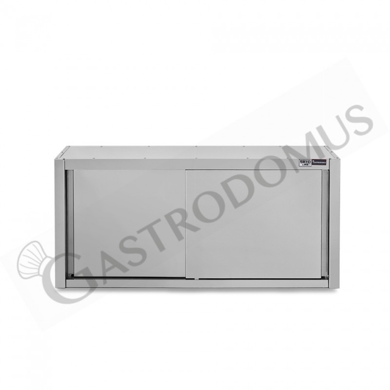 Armario de pared inox con escurridor, puertas correderas, 1 estante perforado, L 1500 mm x P 400 mm x A 650 mm