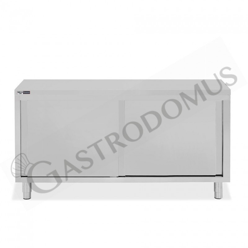 Mesa mural de acero inoxidable 2 puertas correderas L 1600 mm x P 800 mm x A 850 mm