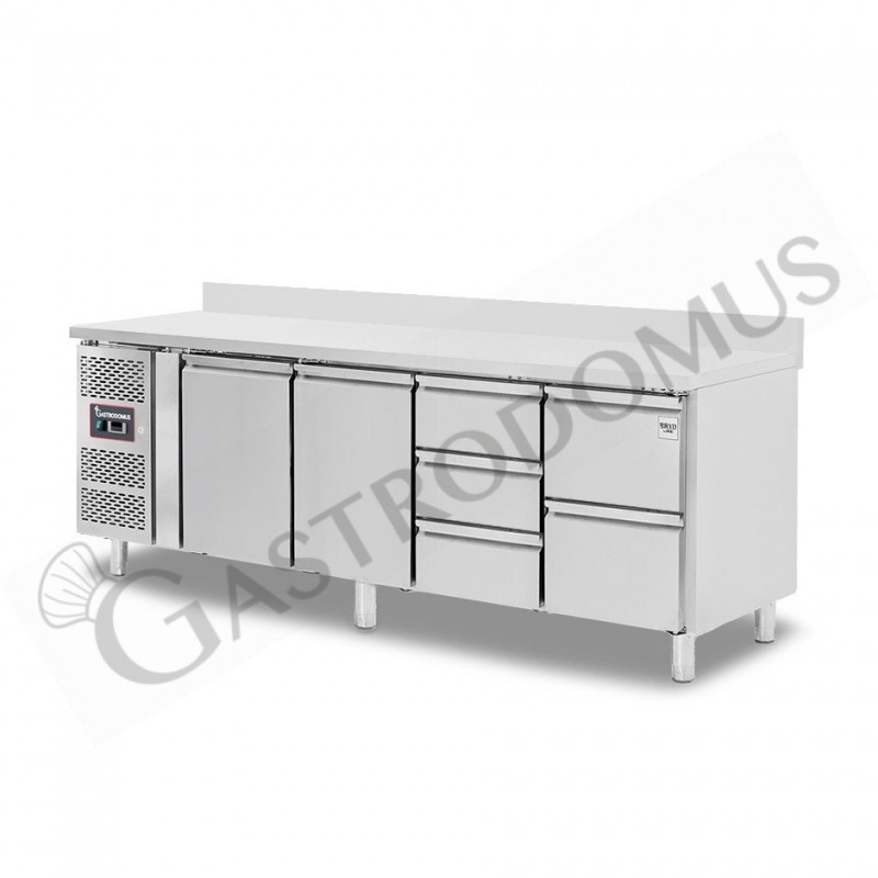 Mesa Refrigerada 5 Cajones Peto 2 Puertas 700 mm -2°C/+8°C Motor a la Izquierda