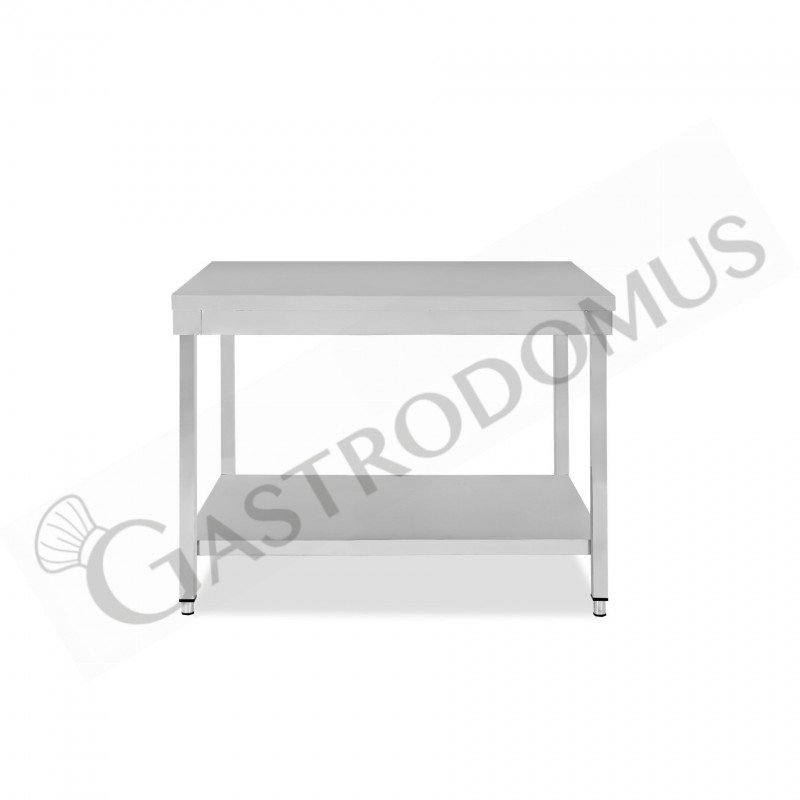 Mesa sencilla de acero inoxidable con 1 estante y L 1100 mm x P 600 mm x A 865 mm