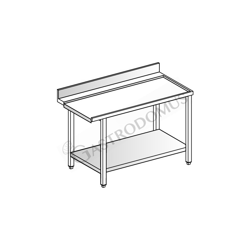 Mesa de salida derecha con estante y peto L 1000 mm