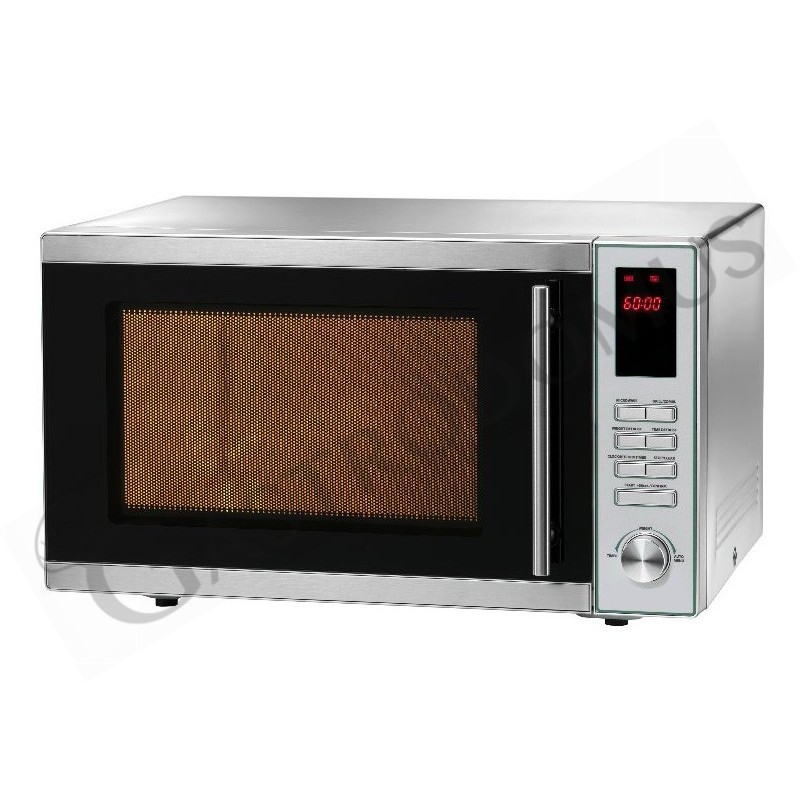 Horno microondas ideal para pequeños usuarios, con 2,4 KW de potencia y 25 litros de capacidad interna