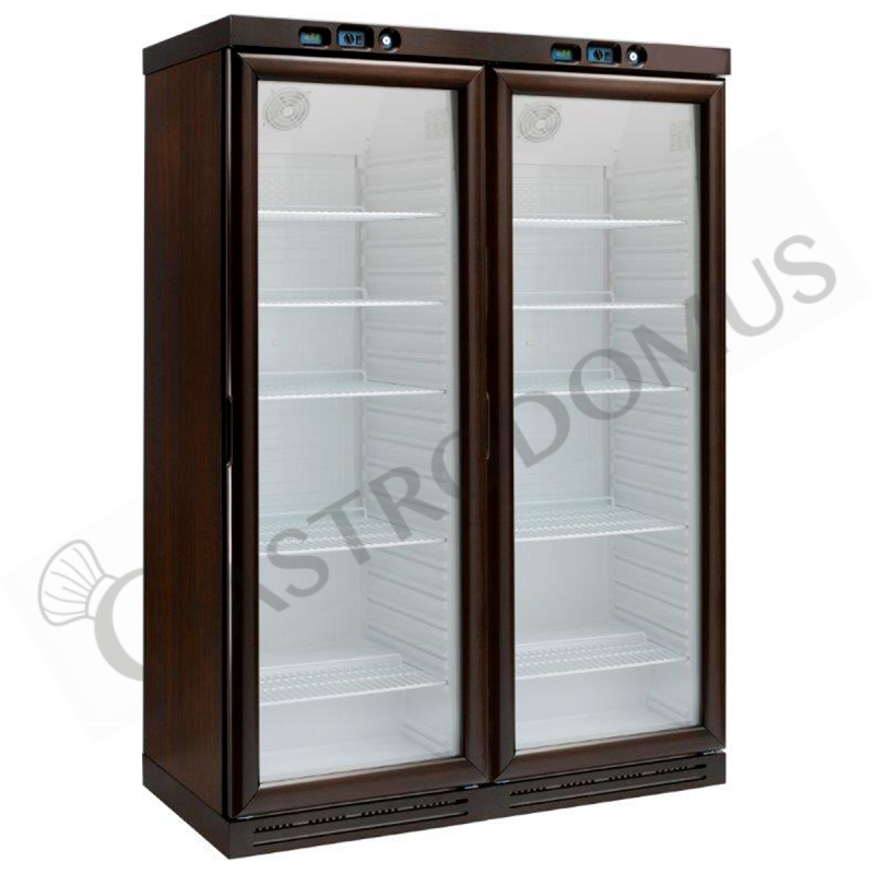 Vinoteca de madera estática, capacidad de 340 LT + 340 LT, T +2°C/+8°C y 6+2 estantes