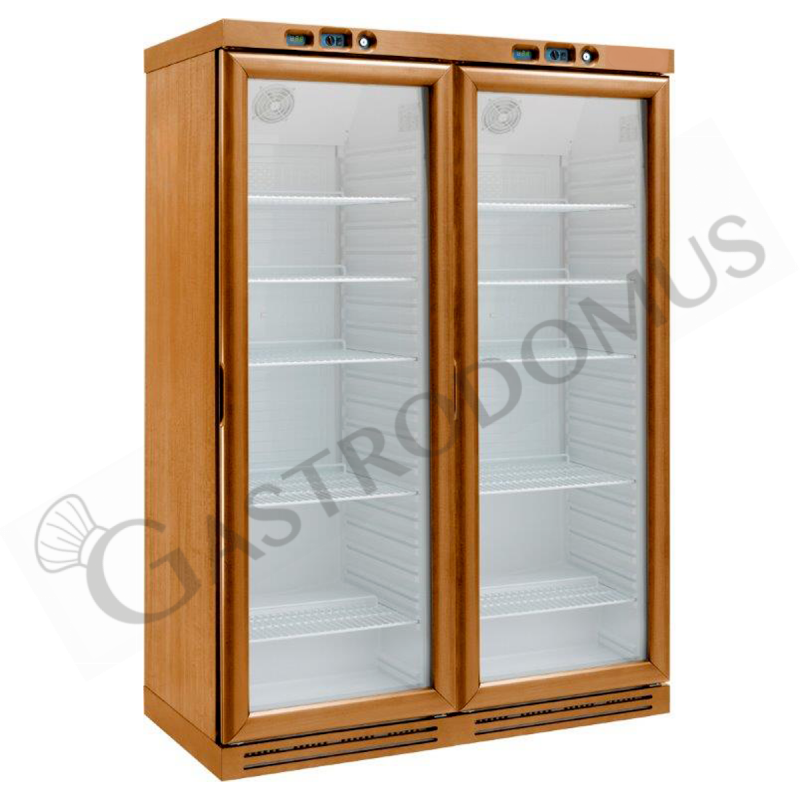 Vinoteca de madera estática doble temperatura 340 LT + 340 LT,  temperatura regulable  +2°C/+8°C y -18ºC/-22ºC