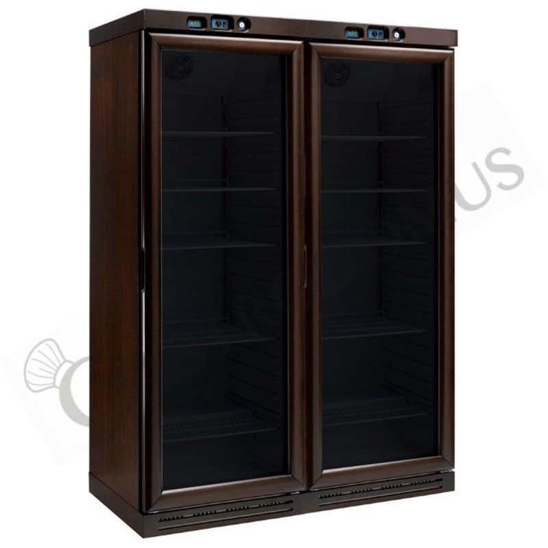 Vinoteca de madera  estática  doble T, 340 LT + 340 LT,  T +2°C/+8°C y -18ºC/-22ºC