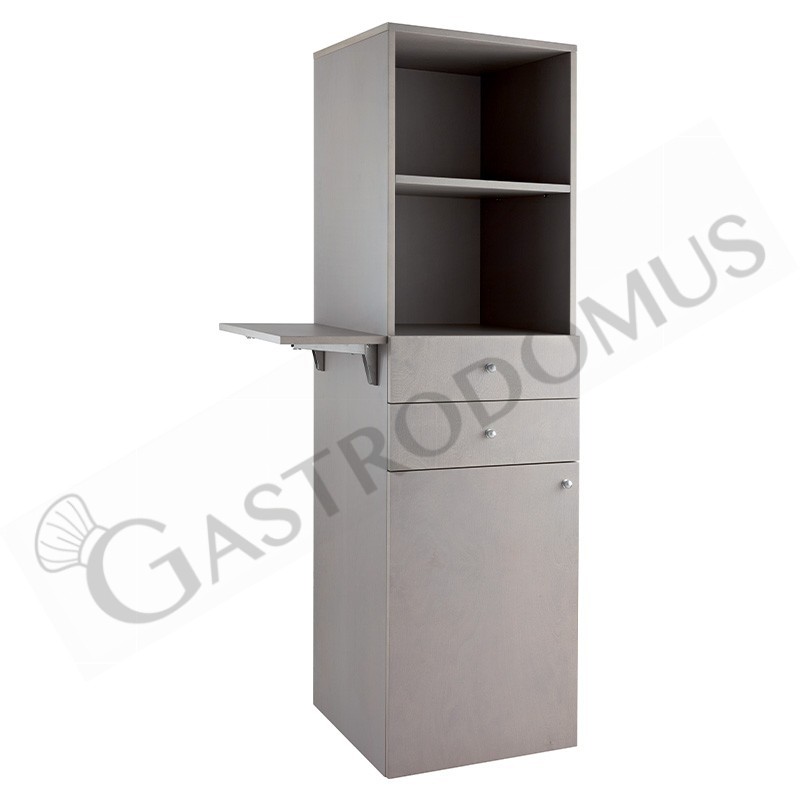 Mueble alto de servicio compuesto por 1 puerta, 2 cajones y 2 estantes - L 450 mm x P 490 mm x H 1440 mm