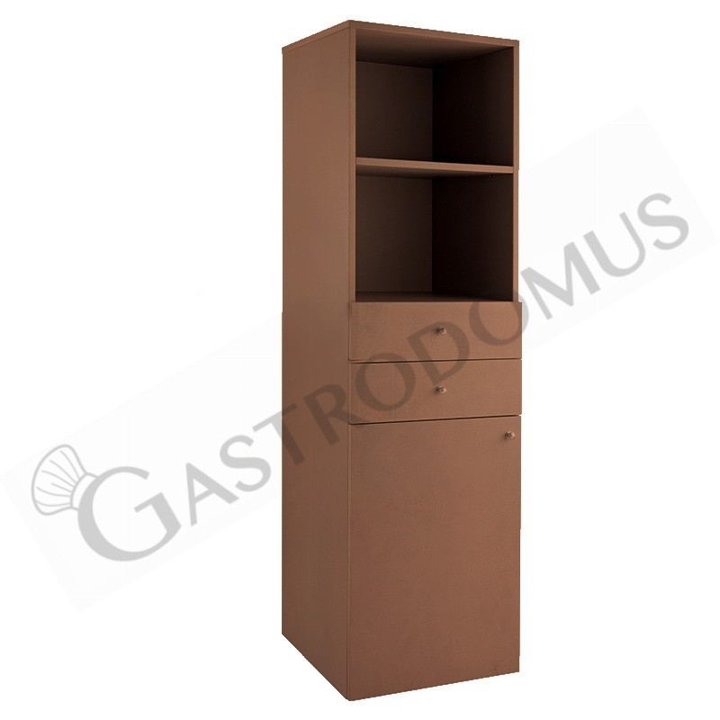 Mueble alto de servicio compuesto por 1 puerta, 2 cajones y 2 estantes - L 450 mm x P 490 mm x H 1440 mm