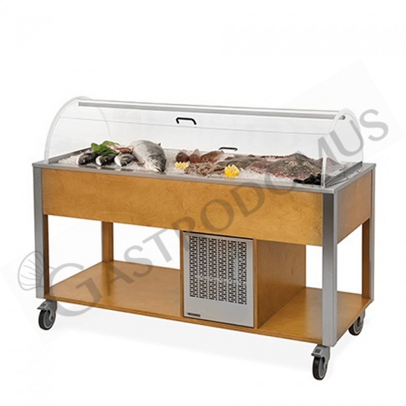 Carro refrigerado para pescado, temperatura +4°C/+10°C - L 1610 mm x P 680 mm x H 1200 mm