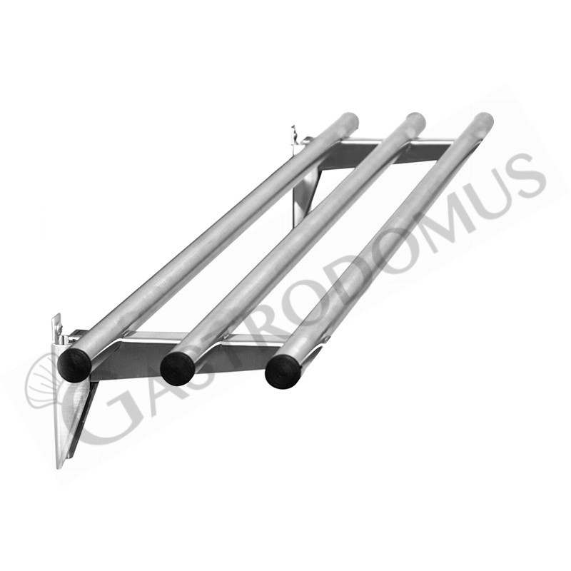 Estante frontal tubular de inox, plegable para 4 x GN1/1