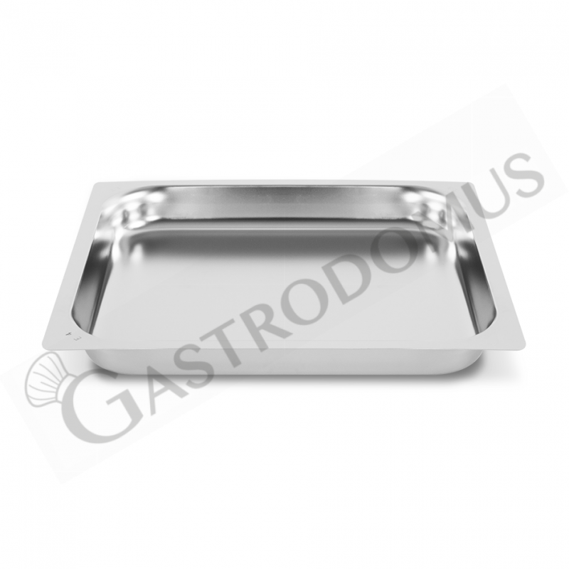 Bandeja rectangular de acero inox GN2/3  L 353 mm x P 325 mm x H 40 mm