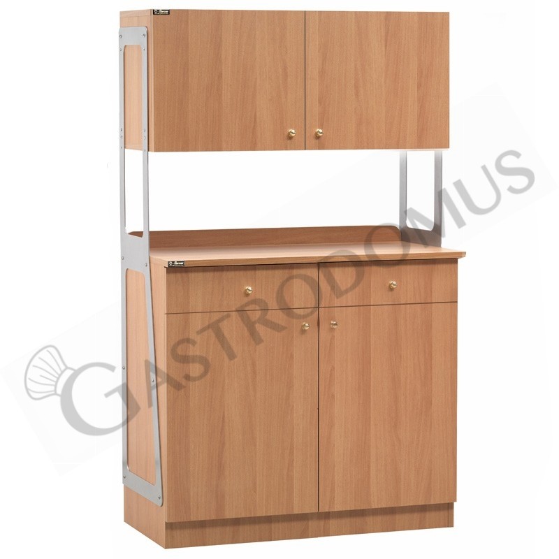 Mueble alto de servicio doble con 2 puertas y 2 módulos de pared