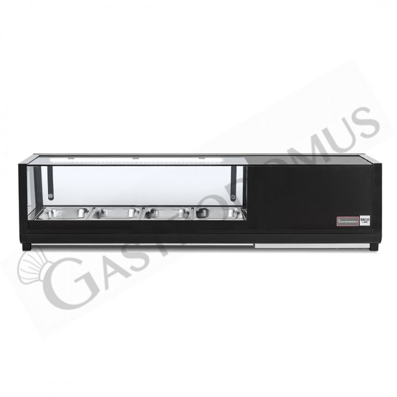 Vitrina para sushi 4 cubetas GN1/3 190 W, dimensiones L 1175 mm x P 425 mm x H 295 mm