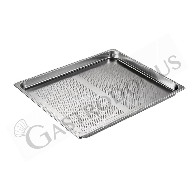 Cubeta perforada de acero inox GN 2/1 L 650 mm x P 530 mm x H 40 mm