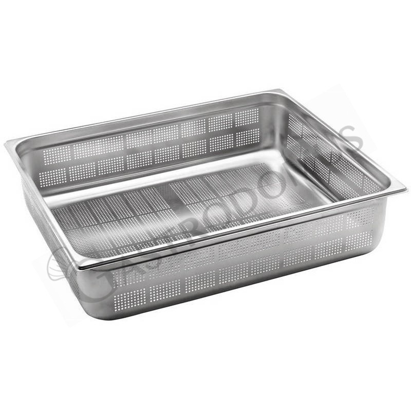 Cubeta perforada de acero inox GN 2/1 L 650 mm x P 530 mm x H 100 mm