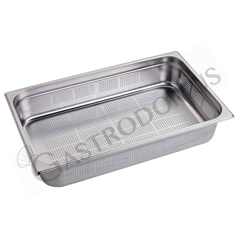 Cubeta perforada de acero inox GN 1/1 L 530 mm x P 325 mm x H 100 mm