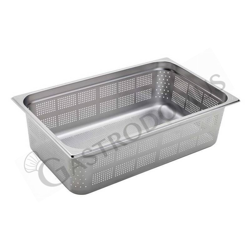 Cubeta perforada de acero inox GN 1/1 L 530 mm x P 325 mm x H 150 mm