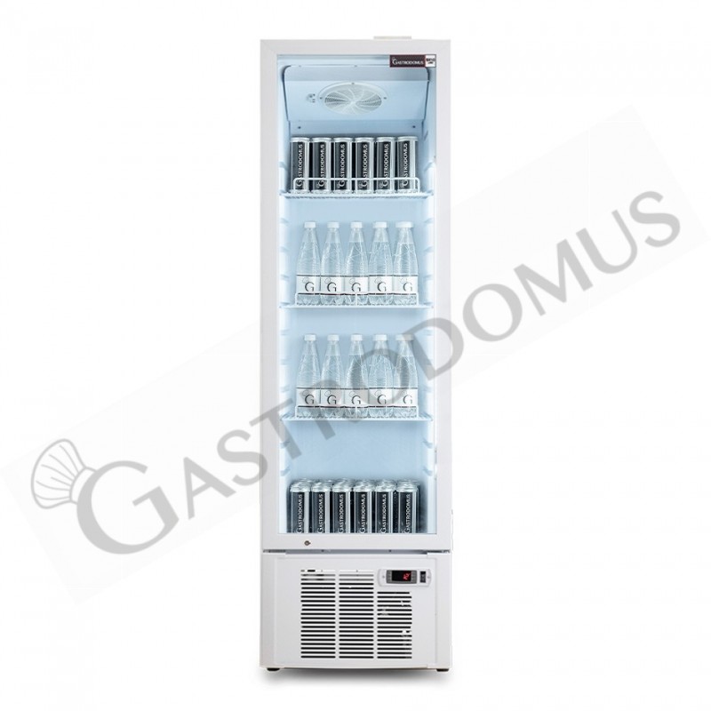 Armario expositor refrigerado ventilado para bebidas 1 puerta 258 LT 2°C/+8°C color blanco