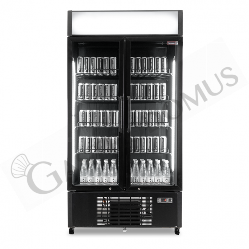 Frigo bebidas ventilado con 2 puertas con luminoso 736 LT 2°C/+8°C color negro