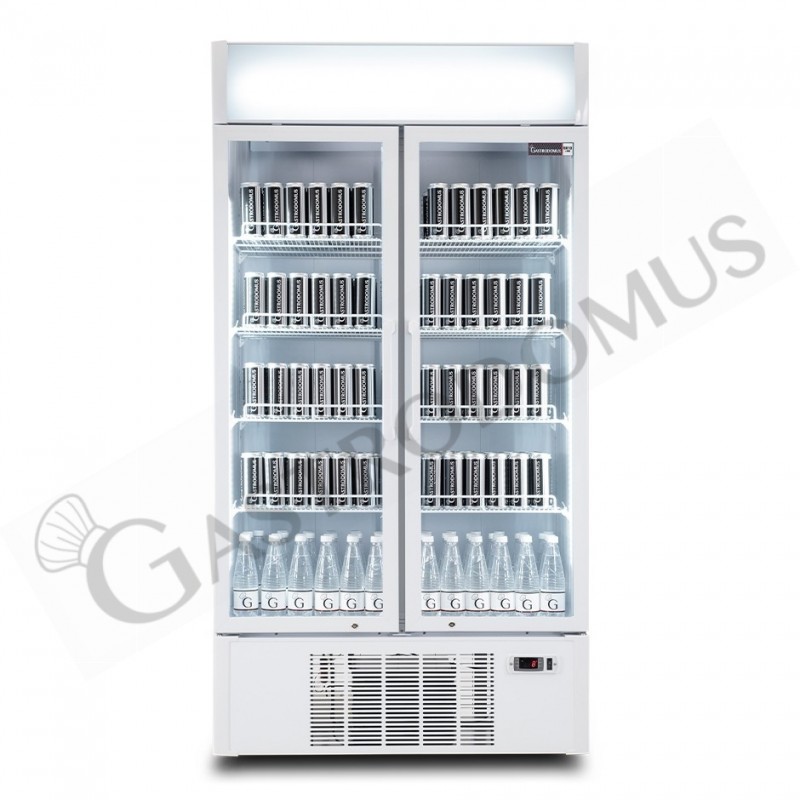 Frigo bebidas ventilado con 2 puertas con luminoso 1001 LT 2°C/+8°C color blanco