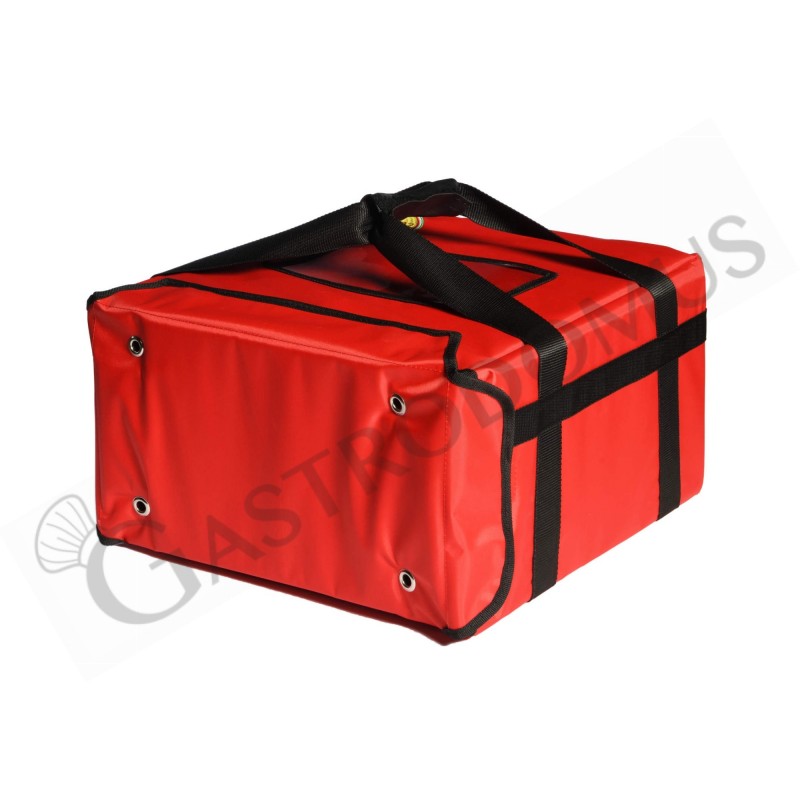 Bolsa térmica rígida de nylon color rojo , 380 x 380 x 470 mm