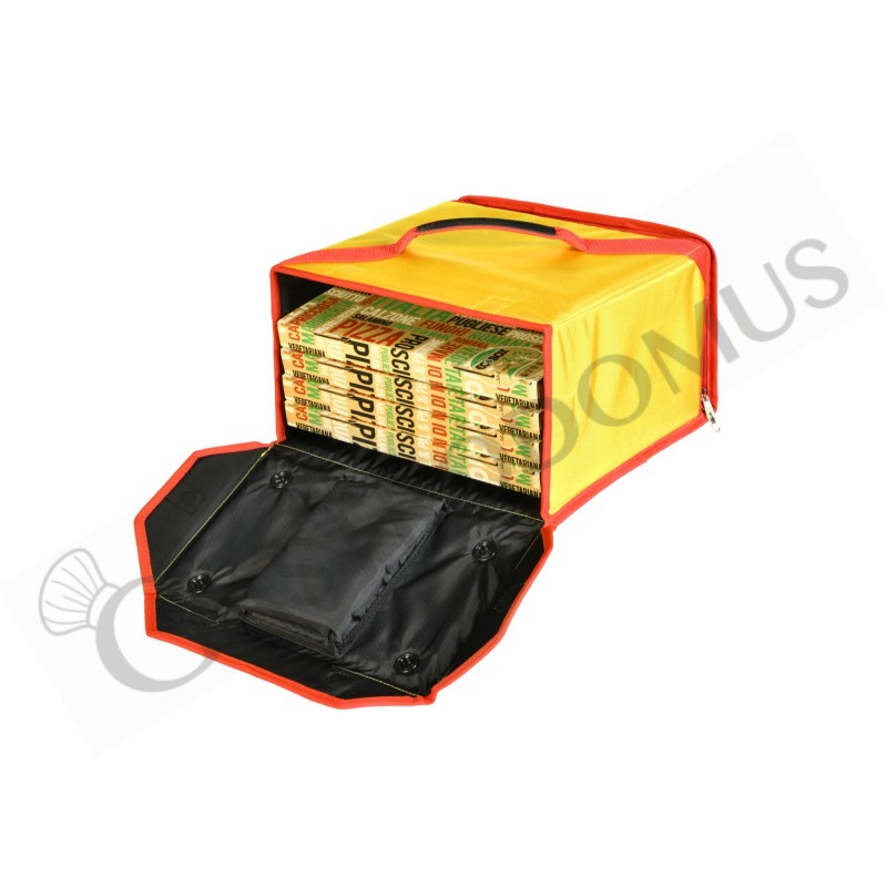 Bolsa térmica plegable de nylon amarillo de 400 x 400 x 250 mm