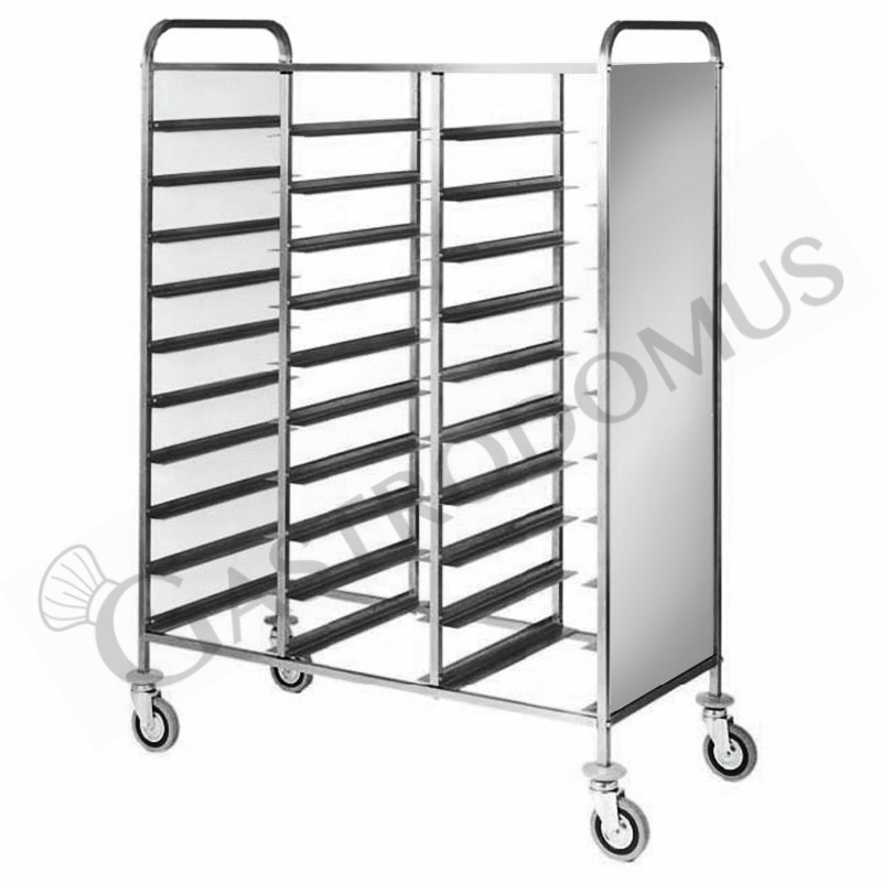 Carro bandejero con paneles laterales inox  para 30 bandejas GN1/1 - L 1170 mm x P 620 mm x H 1750 mm