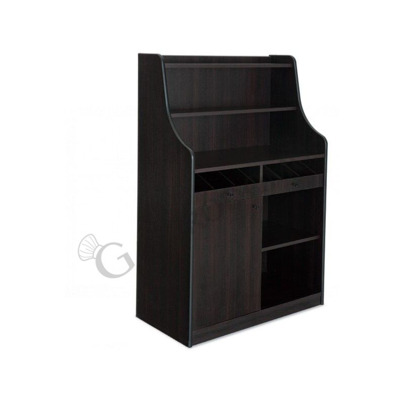 Mueble de servicio compuesto por 1 puerta y 2 compartimentos abiertos - L 940 mm x P 480 mm x A 1450 mm