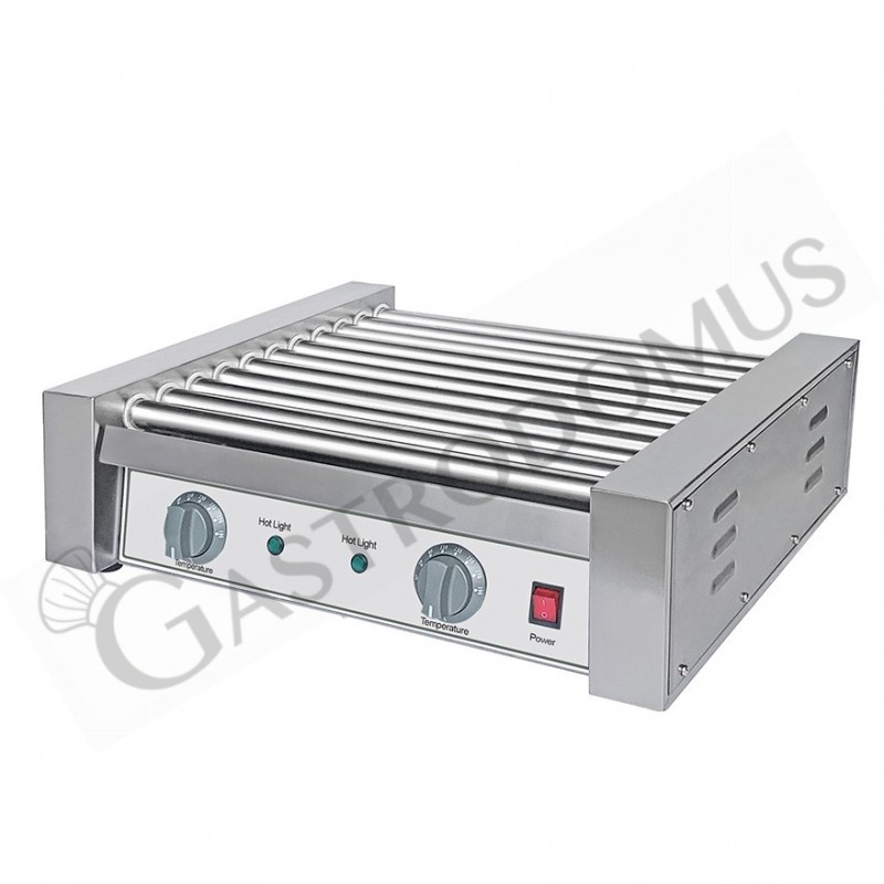 Plancha especial salchichas de frankfurt 2200 W 11 rodillos L 560 mm x P 530 mm x H 200 mm