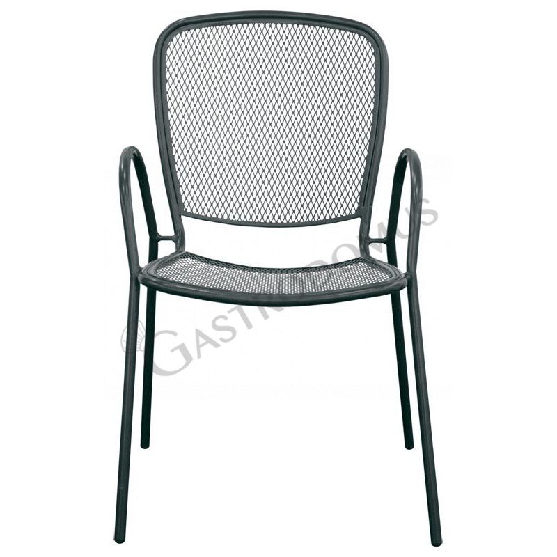 Silla Net con estructura, asiento y respaldo de metal barnizado