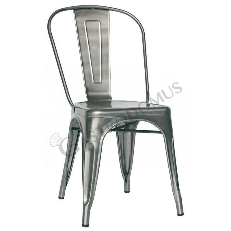 Silla Glossy de metal barnizado y barniz transparente