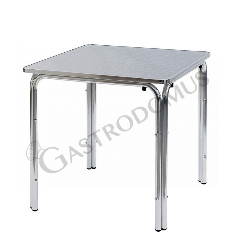 Mesa cuadrada 4 patas de aluminio y acero L 600 mm