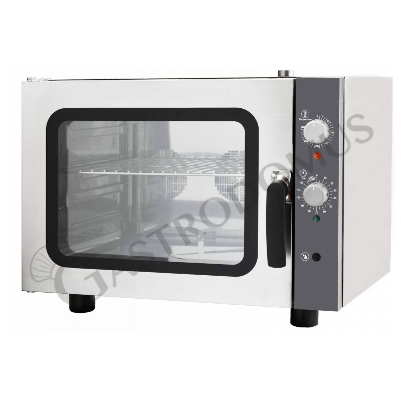 Horno eléctrico de convección para cruasanes, humidificador, apertura lateral, controles mecánicos, monofásico 4 bandejas GN2/3