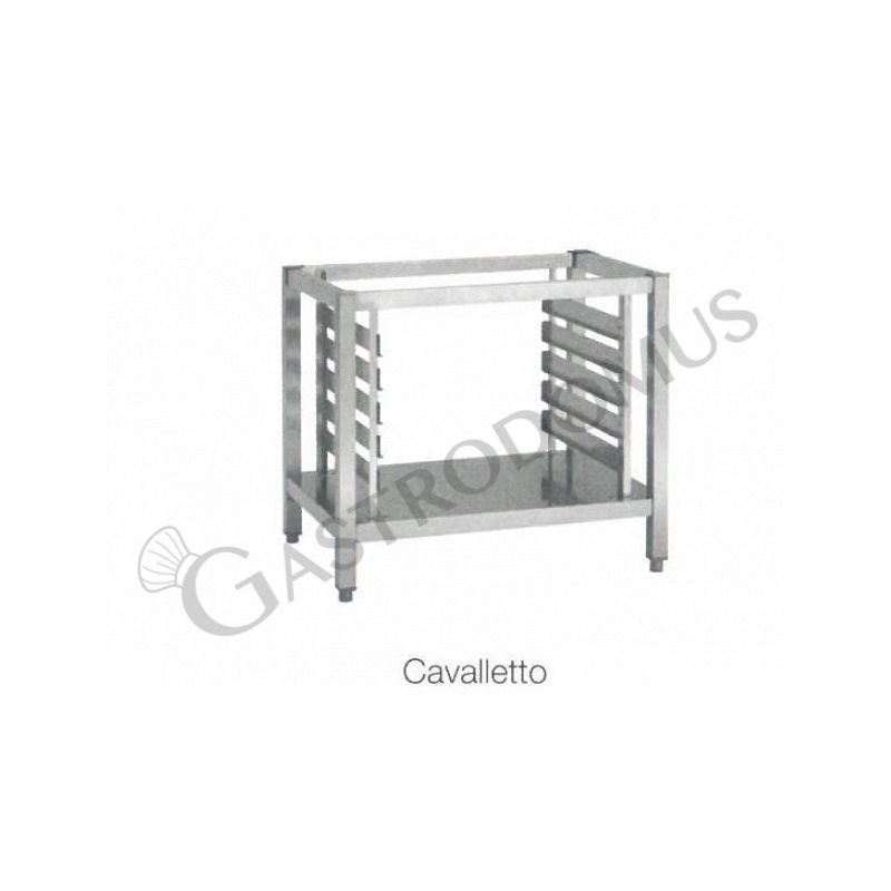 Estructura de soporte con porta bandejas para 8 bandejas de dimensiones 433x433 mm + soporte con estante