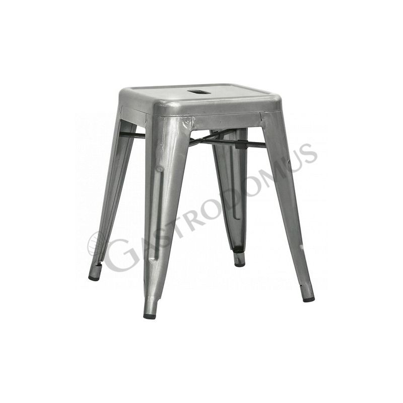 Taburete Pony con estructura y asiento de metal pintado