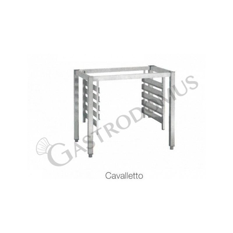 Estructura de soporte con porta bandejas para 8 bandejas de dimensiones 433x333 mm + soporte abierta