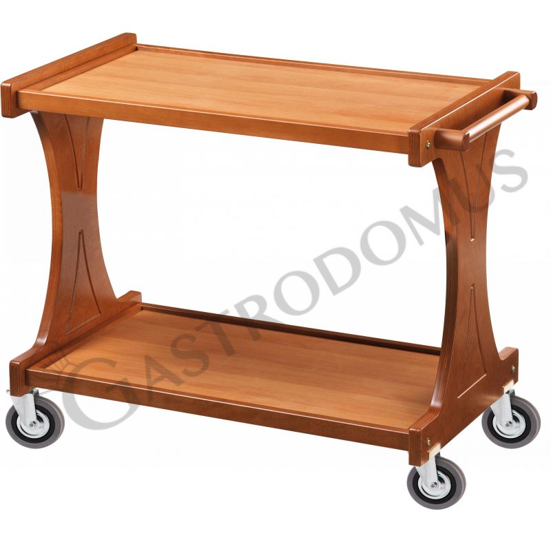 Carro de servicio de madera con 2 pisos, L 1060 mm x P 550 mm x A 850 mm