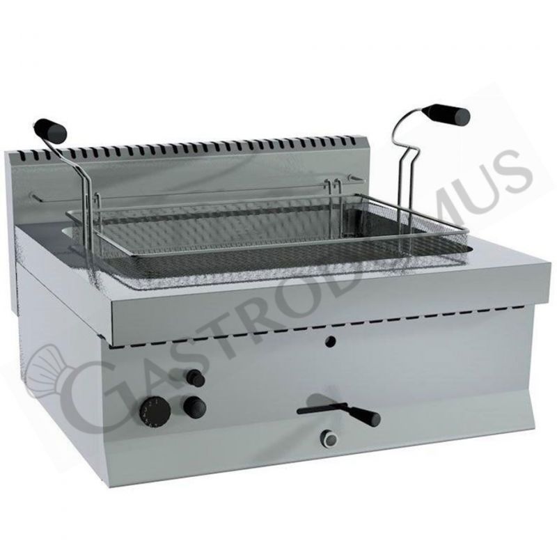 Freidora a gas de sobremesa para pastelería 1 cuba - 21 LT - L 700 mm x P 650 mm x A 285 mm