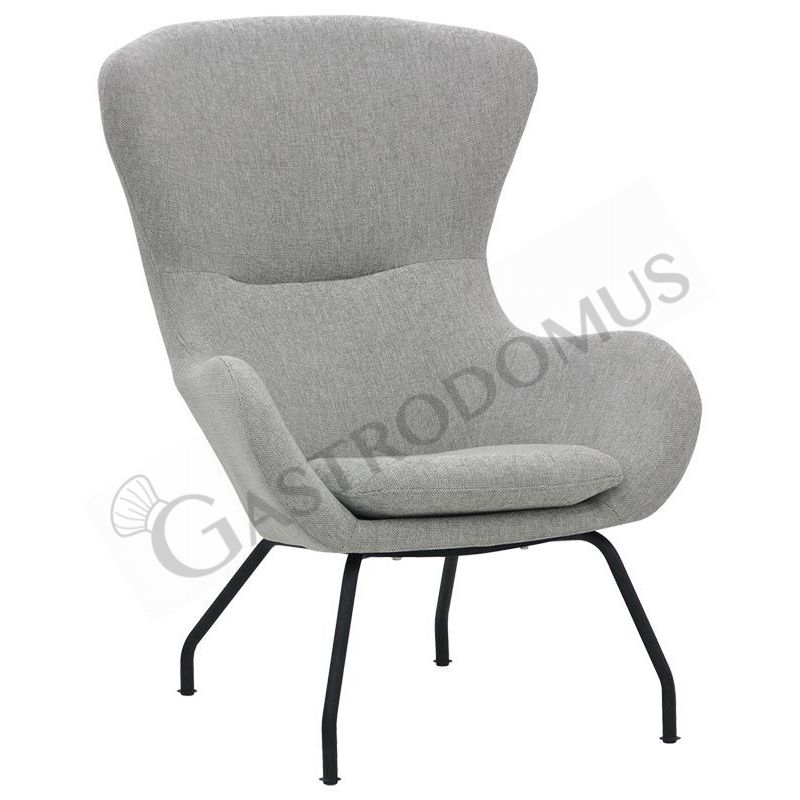 Sillón Dalì con estructura de metal barnizado y revestimiento de tela