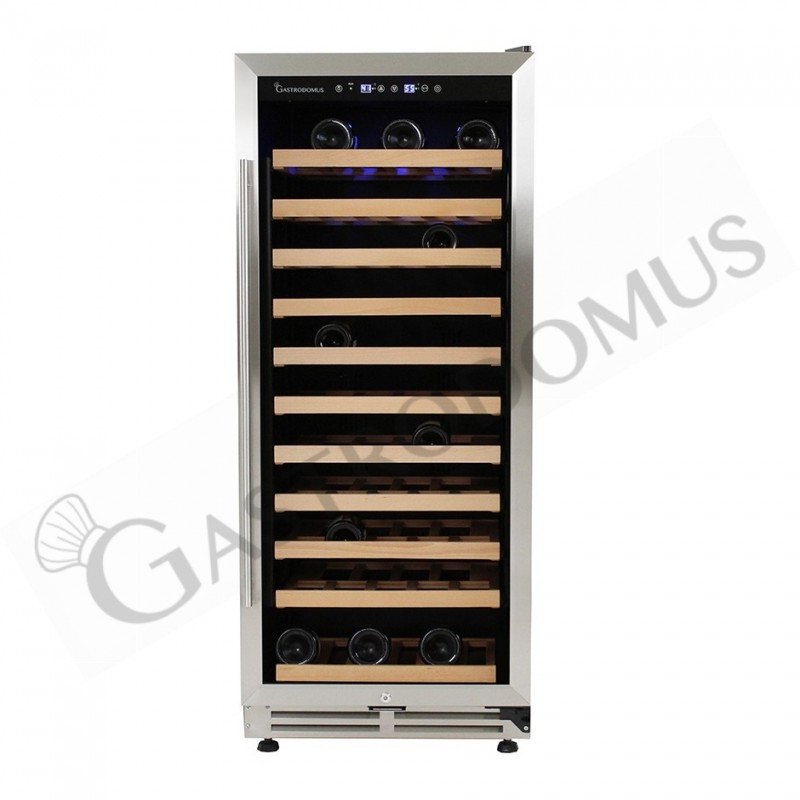 Vinoteca empotrable ventilada puerta de acero inoxidable 280 LT 11 estantes 111 botellas +5°C/+22°C