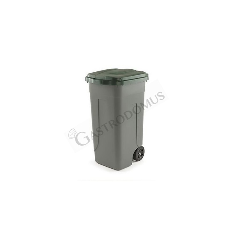 Contenedor de basura de polietileno verde y gris 80 LT